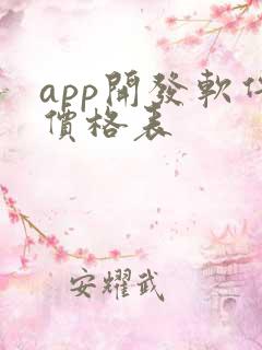 app开发软件价格表