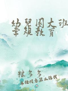 幼儿园大班幼儿常规教育