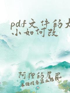 pdf文件的大小如何改