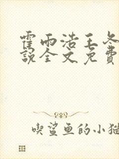 霍雨浩王冬儿小说全文免费阅读全文
