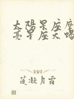 太阳星座摩羯月亮星座天蝎