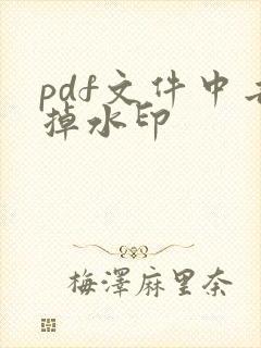pdf文件中去掉水印