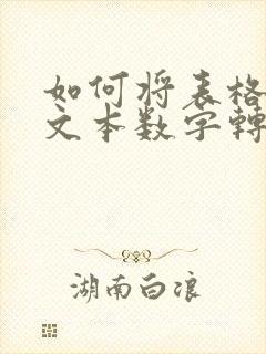 如何将表格中的文本数字转化为数字