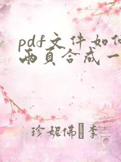 pdf文件如何两页合成一页