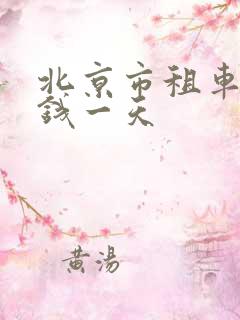 北京市租车多少钱一天