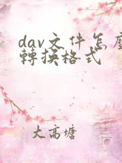 dav文件怎么转换格式