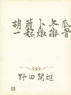 胡萝卜冬瓜可以一起炖排骨吗