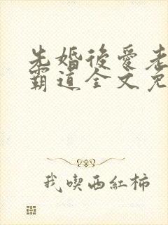 先婚后爱老公太霸道全文免费阅读全文