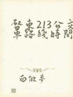 启东213公交车路线时间表