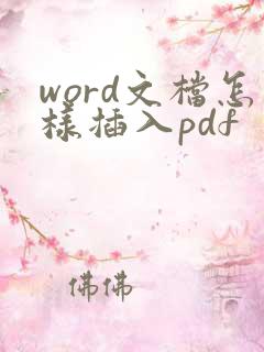 word文档怎样插入pdf