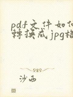 pdf文件如何转换成jpg格式