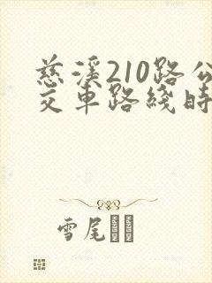 慈溪210路公交车路线时间表