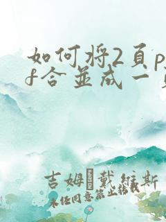 如何将2页pdf合并成一页
