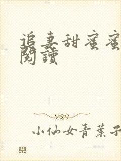 追妻甜蜜蜜全文阅读