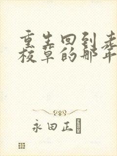 重生回到老公当校草的那年小说