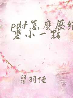 pdf怎么压缩变小一点