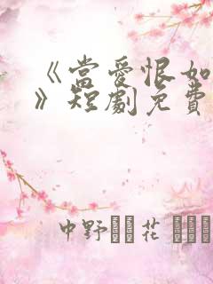 《当爱恨如潮生》短剧免费观看