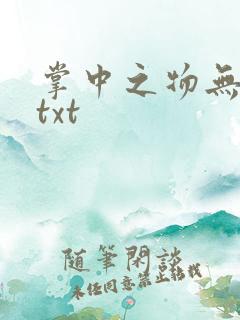 掌中之物无删减txt
