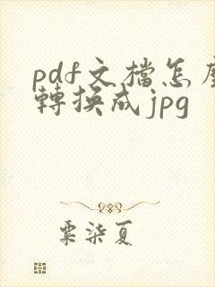pdf文档怎么转换成jpg