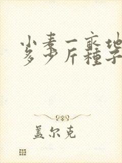 小麦一亩地播种多少斤种子
