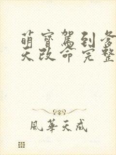 萌宝驾到爹地逆天改命完整版
