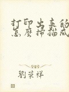打印出来的文件怎么扫描成电子版