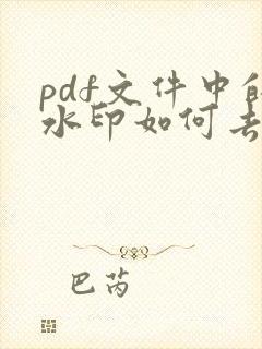 pdf文件中的水印如何去除