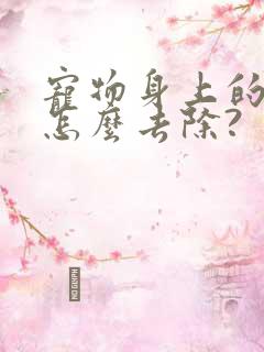 宠物身上的蜱虫怎么去除?