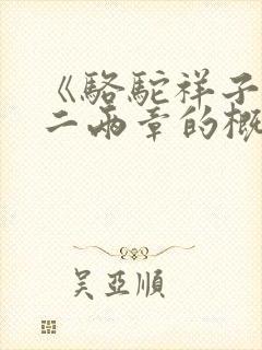 《骆驼祥子》一二两章的概括