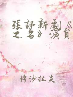 张译新剧《以法之名》演员表