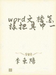 word文档怎样把其中一页变成横版