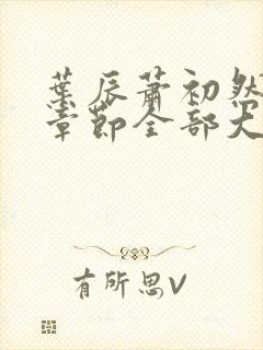 叶辰萧初然最新章节全部大结局