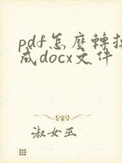 pdf怎么转换成docx文件