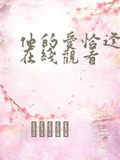 他的爱恰逢其时在线观看