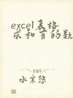 excel表格求和有的数字不能求和是怎么回事