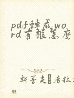 pdf转成word有框怎么处理