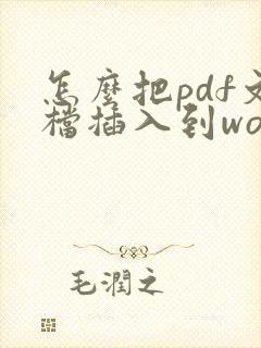 怎么把pdf文档插入到word中