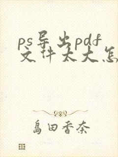 ps导出pdf文件太大怎么办