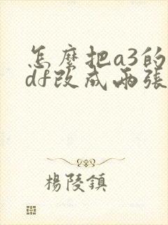 怎么把a3的pdf改成两张a4