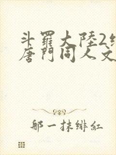 斗罗大陆2绝世唐门同人文