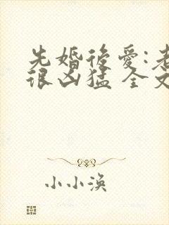 先婚后爱:老公很凶猛 全文免费阅读