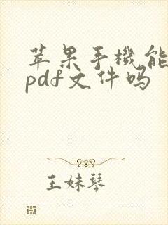 苹果手机能打开pdf文件吗