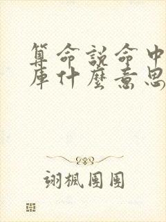 算命说命中带财库什么意思
