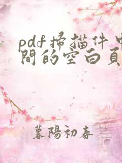 pdf扫描件中间的空白页怎么删除了