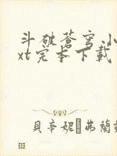 斗破苍穹小说txt完本下载