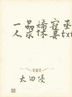 一品娇宠丞相大人求休妻txt