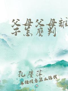 父母父母离婚孩子怎么判