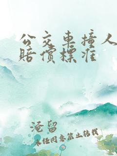公交车撞人致死赔偿标准