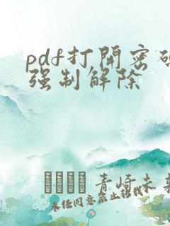 pdf打开密码强制解除
