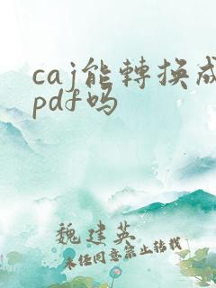 caj能转换成pdf吗